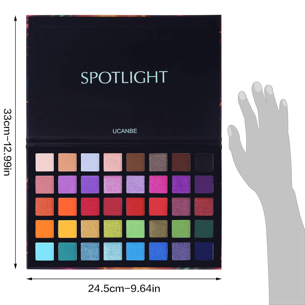 Unleash Your Creativity with the UCANBE Spotlight 40-Color Eyeshadow Palette - Highly Pigmented Matte & Shimmer Shades for Stunning Looks