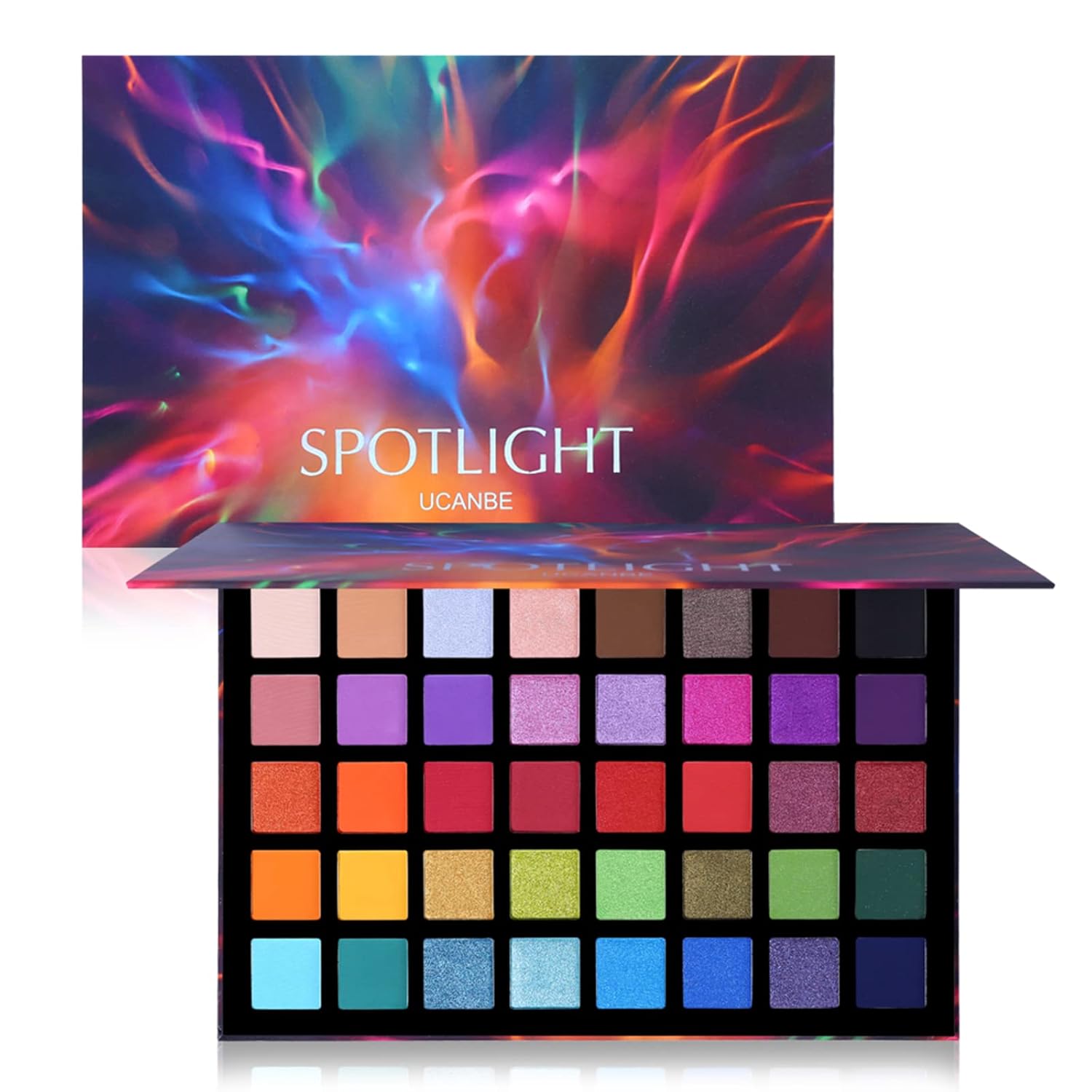 Unleash Your Creativity with the UCANBE Spotlight 40-Color Eyeshadow Palette - Highly Pigmented Matte & Shimmer Shades for Stunning Looks