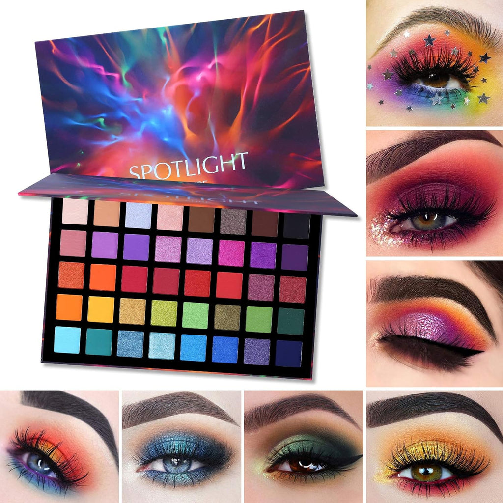 Unleash Your Creativity with the UCANBE Spotlight 40-Color Eyeshadow Palette - Highly Pigmented Matte & Shimmer Shades for Stunning Looks