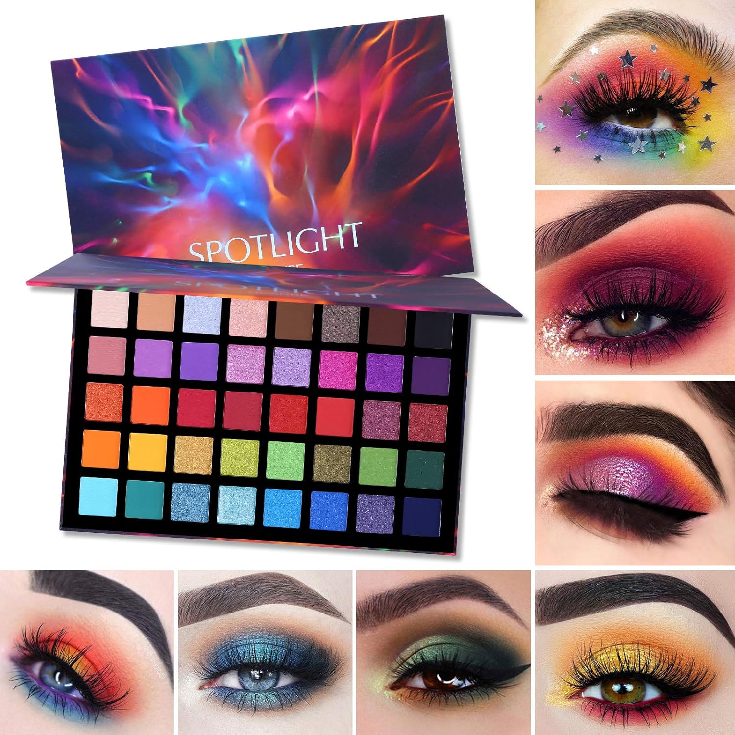 Unleash Your Creativity with the UCANBE Spotlight 40-Color Eyeshadow Palette - Highly Pigmented Matte & Shimmer Shades for Stunning Looks